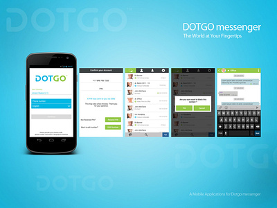 DotGo Messenger app branding design flat icon mobile app typography ux