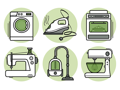 household appliance icons бытовая техника вектор дизайн значок иллюстрация набор иконок