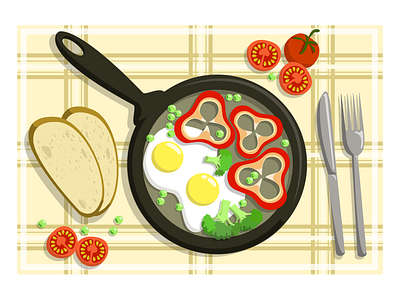 Food illustration breakfast food вектор дизайн иллюстрация