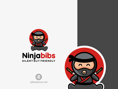 Ninjabibs logo child illustration logodesign ninja vector warriors