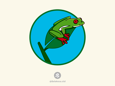 frog on the Leaf 3d branding graphic design logo