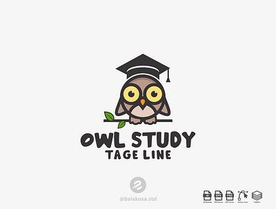 Owl education logo design sign