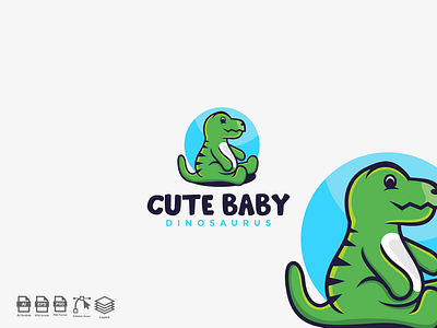 Baby dinosaur logo design