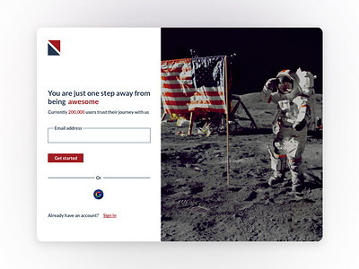 sign up page 1Artboard 2 dailyui graphic design login page moon neil armstrong signup simple typography