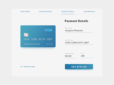 Credit card checkout page blue color credit card credit card checkout dailyui graphicdesign online shop payment form simple ui ui design visa