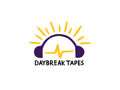 Daybreak Tapes logo brand design brand identity chill good vibes illustration logo music sunrise