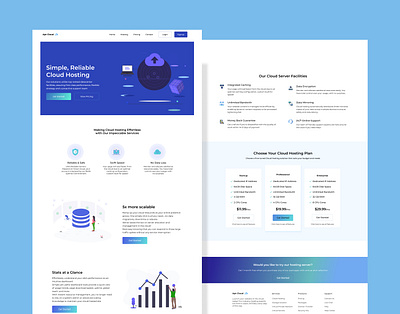 Apt cloud- Cloud hosting website branding cloud design figma uiux user interface design web hosting website website design