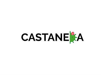 Castaneda logo cactus design esoteric flat flower logo typography