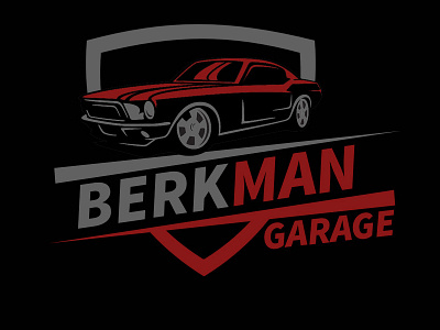 BERKMAN GARAGE GREY & RED berkman car garage grey logo red service