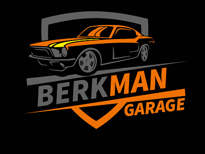 BERKMAN GARAGE LOGO GREY ORANGE YELLOW car garage grey logo orange service yellow