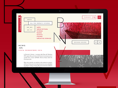 Website proposal Biennnale di Venezia biennale grid responsive web design