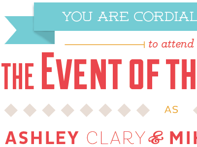 Event of the Century (Color) invitation ribbons typography wedding