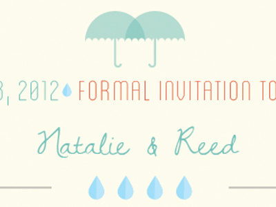 Rainydribbble3 illustration invitation lost type rain rain drop save the date umbrella