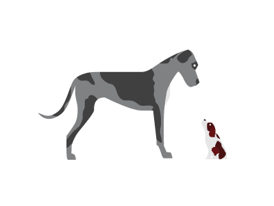 Emma Dog + Miss Kate blue merle dane dog dogs english springer spaniel great dane illustration spaniel vector