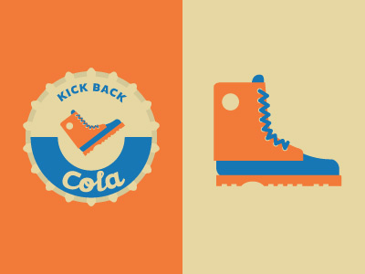 Killer Boots Man back boots cola drink illustration kick relax vector