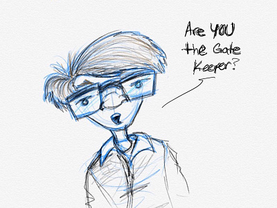I am the Keymaster doodle drawing gate keeper ipad sketch