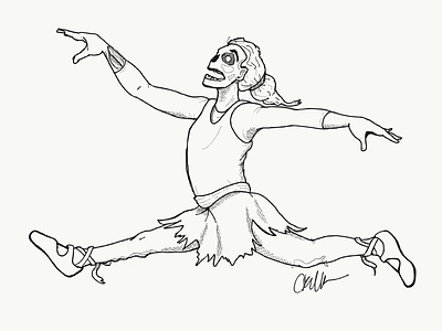 Zombie Ballerina day17 graceful ink inktober2017 sketch zombie