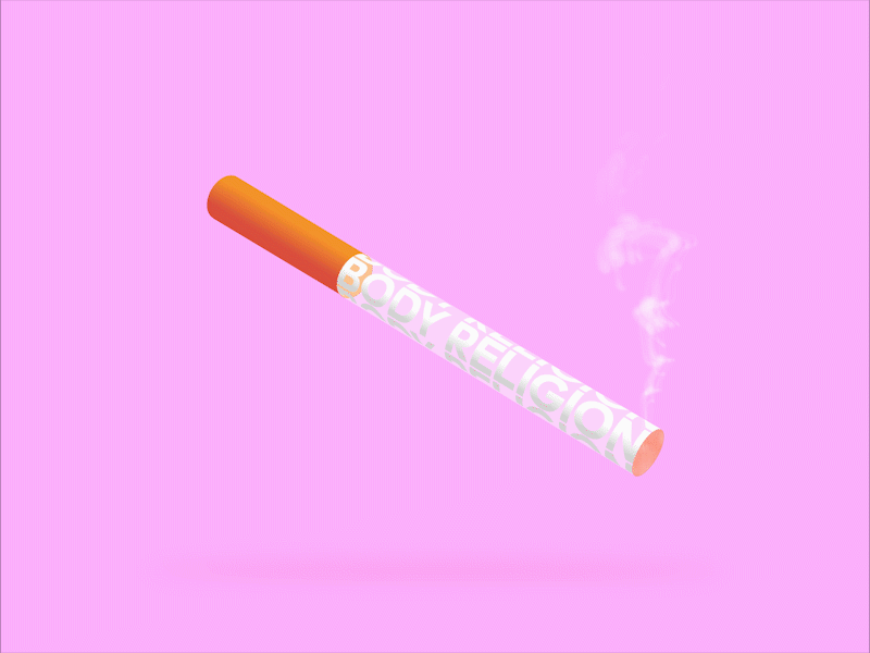 Cigarette animation body cigarette design gif infinity isometric loop motion pink religion seamless smoke