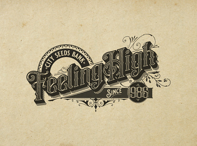 Feeling High illustrator lettering art vintage font