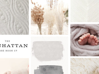 Branding Inspiration Board for a Photography Client inspiration board photographer soft baby