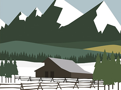 Devils Thumb Ranch Illustrated Poster Save the Date vintage ranch vector illustrator