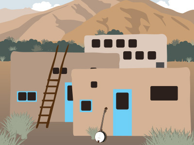 Taos Vintage Travel Poster illustration vector travel poster new mexico taos