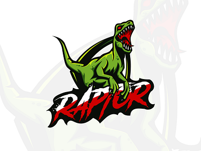 Raptor Green art branding design dinosaurs esport logo green grunge font illustration illustrator logo mascot vector