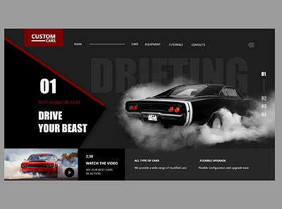 Custom cars design ui ux web