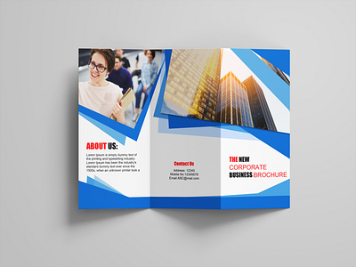 Tri fold brochure branding design flat typography