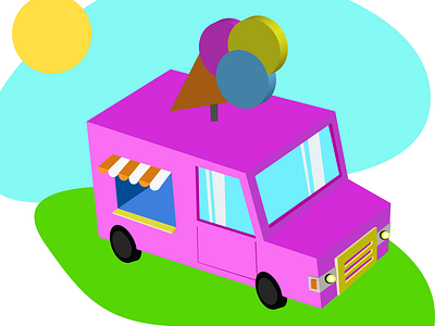 icecream truck illustrator