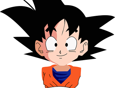 Goku cartoon design flat illustration logo vector