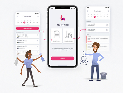 Departures Dashboard app departures design hostel housekeeping ui