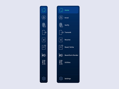 Sidebar Sonavation collapse dashboard desktop app fingerprint menu nav sidebar