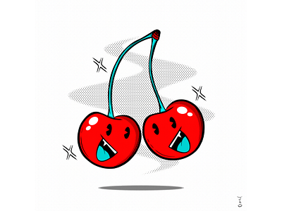 Illustration - Cherries cartoon illustration