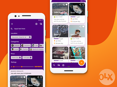 OLX Concept android app design sketch ui ux