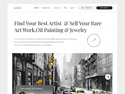 Art Buy & Sell Website Home Page Design