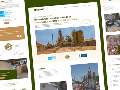 Drake Website Redesign | Cement & Aggregate Building Materials b2c building materials cement design graphic design green home home page ui home ui homepage illustration landing landing page logo page ui ui ui design uiux ux ux design
