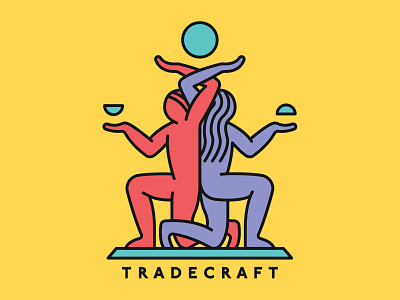 Tradecraft Logo balance commerce craft kneel logo trade