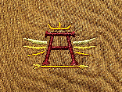 illuminated initial arrow crown embroidery illuminated initials king mongram wings