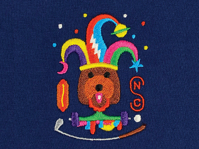 bennett's crest crest dog doggy embroidery jester thread