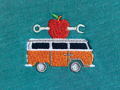 apple bus apple bus embroidery hippie instructor mechanic merch teacher volkswagen vw wrench