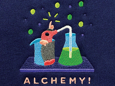 alchemy! alchemy beaker bubbles chemistry embroidery flask lab liquid mole pop science