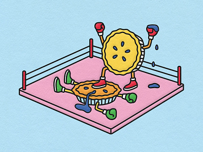 pie fight blueberry boxer boxing crust defeat fight filling food glove knock match out pie ring victory