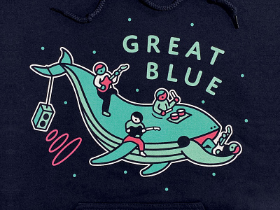 mobile rig band blowhole blue broadcast funk great guitar hoodie hoody jam merch peter print rock screen speaker swag whale