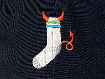 SOCKHORN cap corrupt devil docile embroidery hat horn laundry sock tail