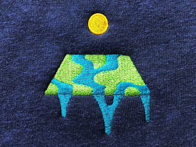 Flat Earth Crewneck embroidery flat earth