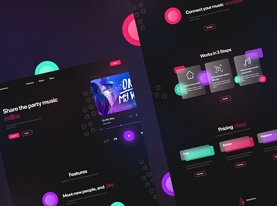 MakeitParty Landing Page app design disco icons landing page party ui web design