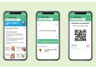 WholeFoods Redesign- GoCart Scan and Pay Feature