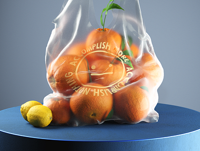 Plastic & Oranges 3d bags c4d cgi fruit marvelous designer octane oranges