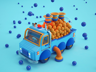 BlueBus 3d bus c4d toy